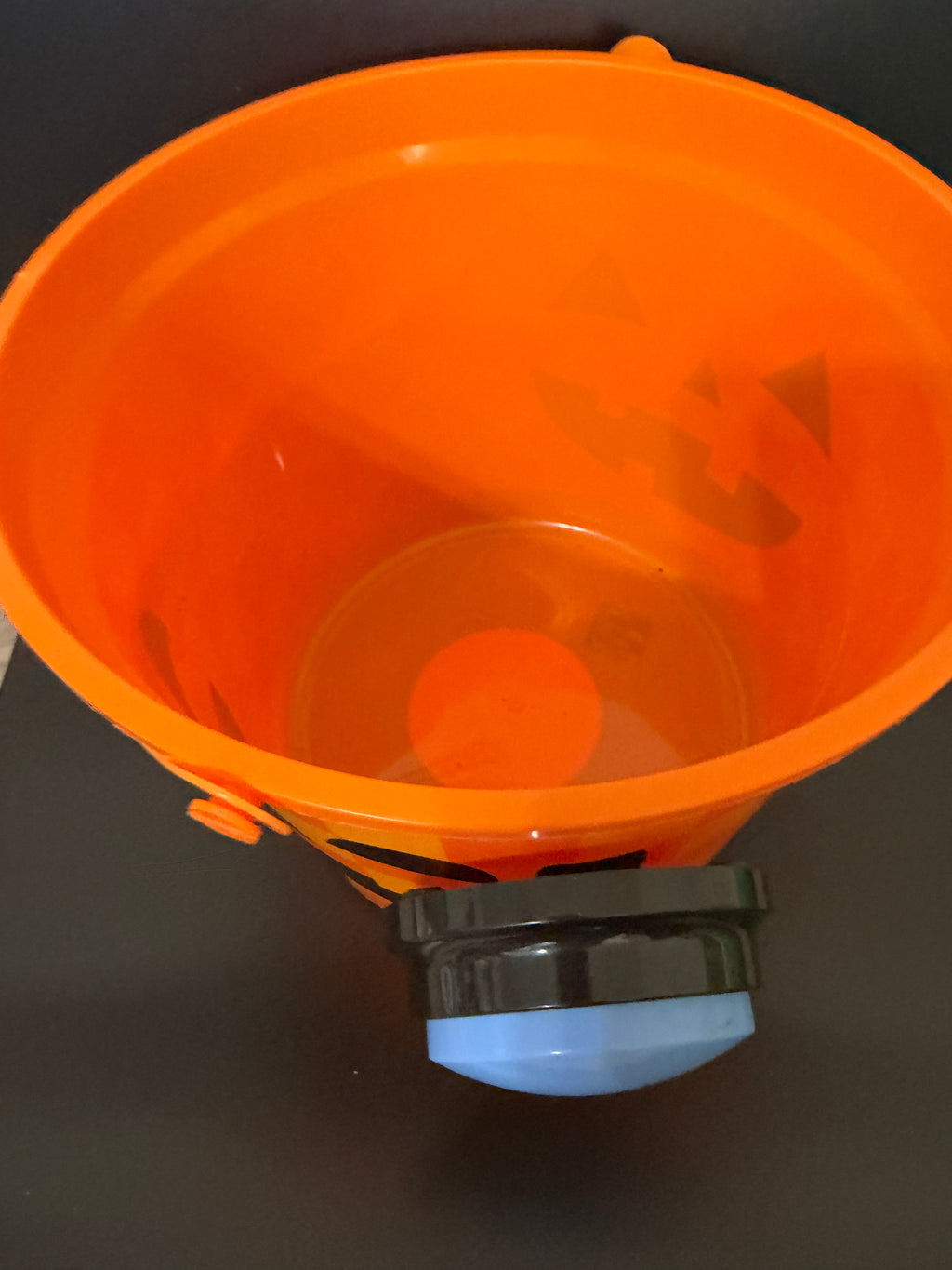 Trick or treat bucket with push button voice recorder