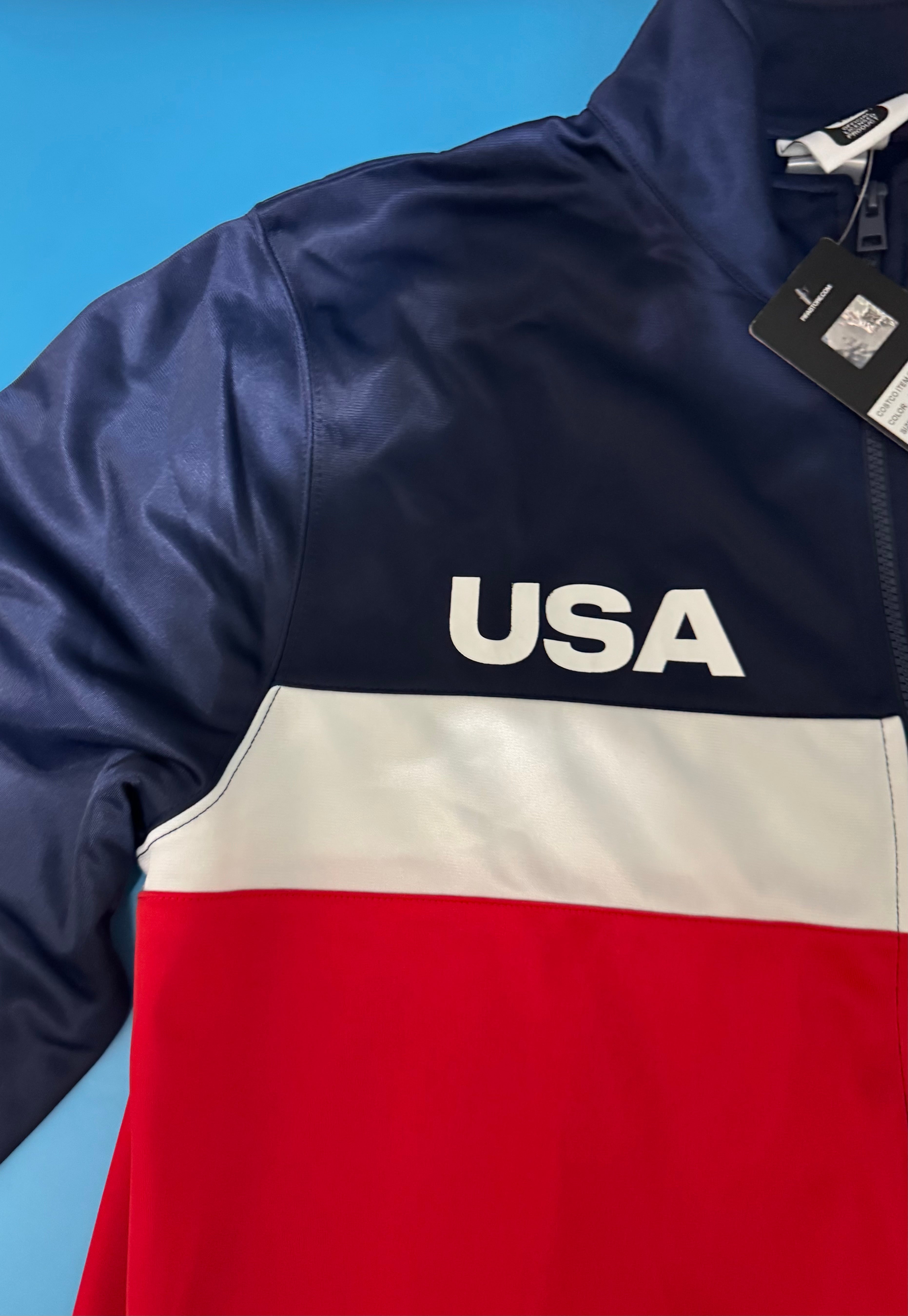 FIFA World Cup 2026 Team USA track jacket in navy, red and white