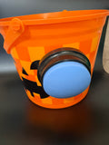 Trick or treat bucket with push button voice recorder