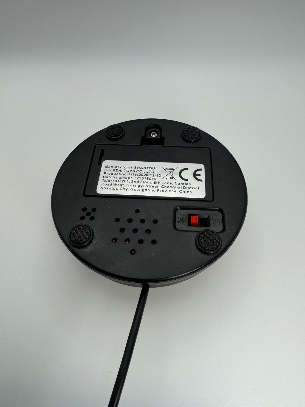 Yellow push button switch with voice record and play back