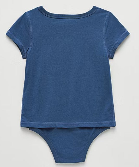 Okie Dokie Toddler Girls Hidden Access Opening Adaptive Round Neck Short Sleeve Bodysuit