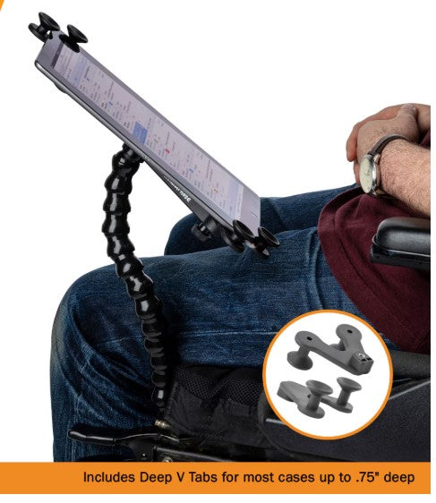 Tablet Holder w/Spring Clamp 14 inch Arm Deep V