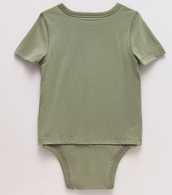 Okie Dokie Toddler Boys Hidden Access Opening Adaptive Round Neck Short Sleeve Bodysuit